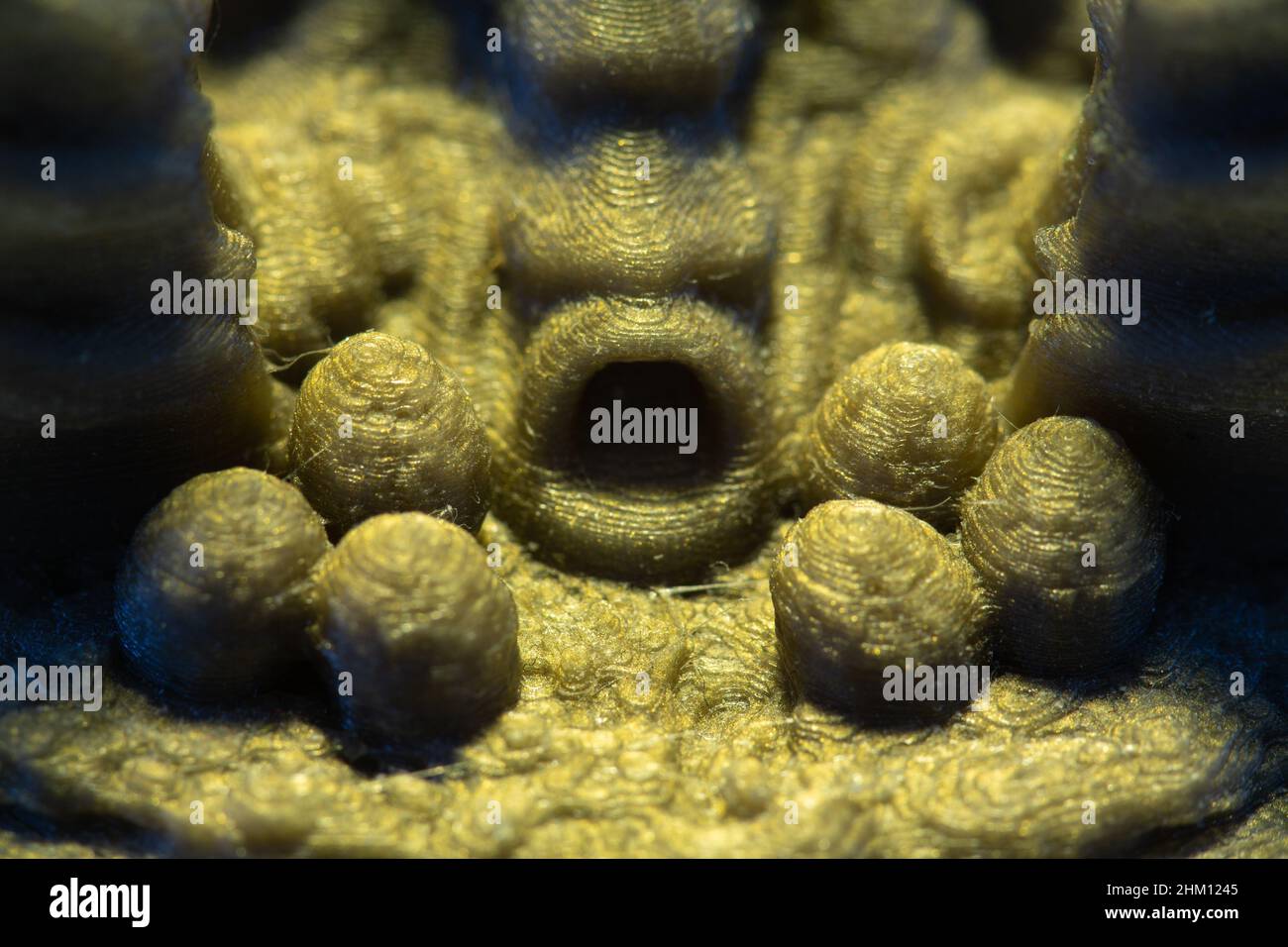 Macro di 3D oggetto stampato. Foto Stock
