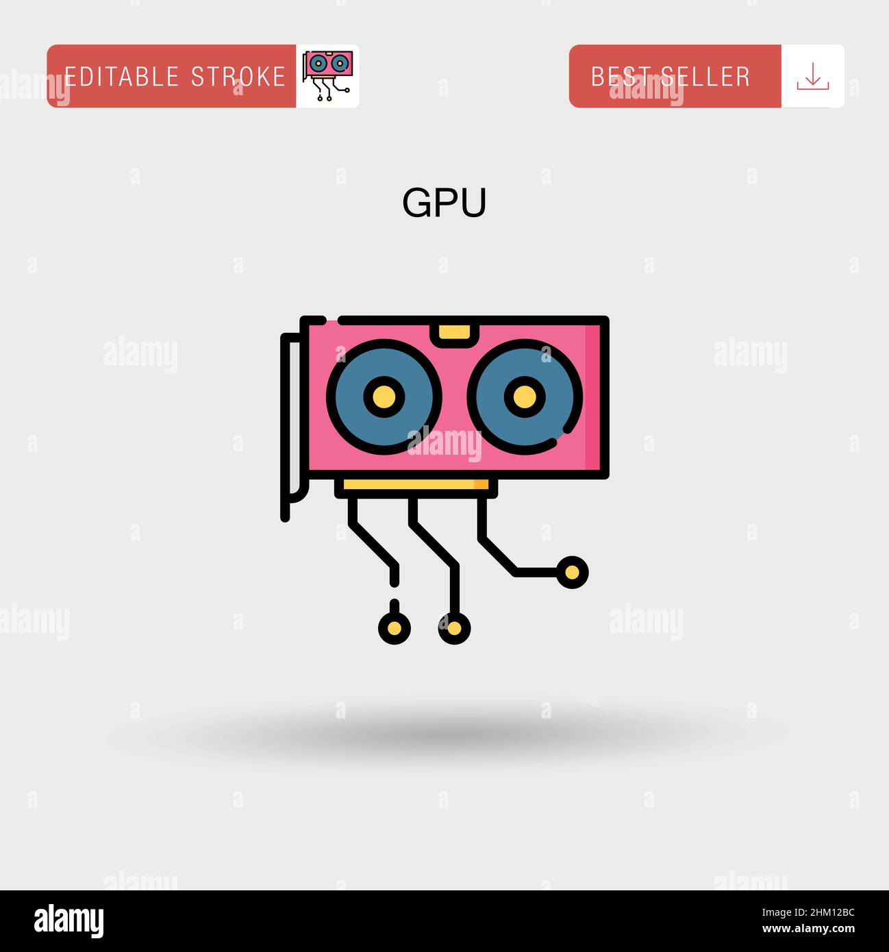 Icona vettore semplice GPU. Illustrazione Vettoriale