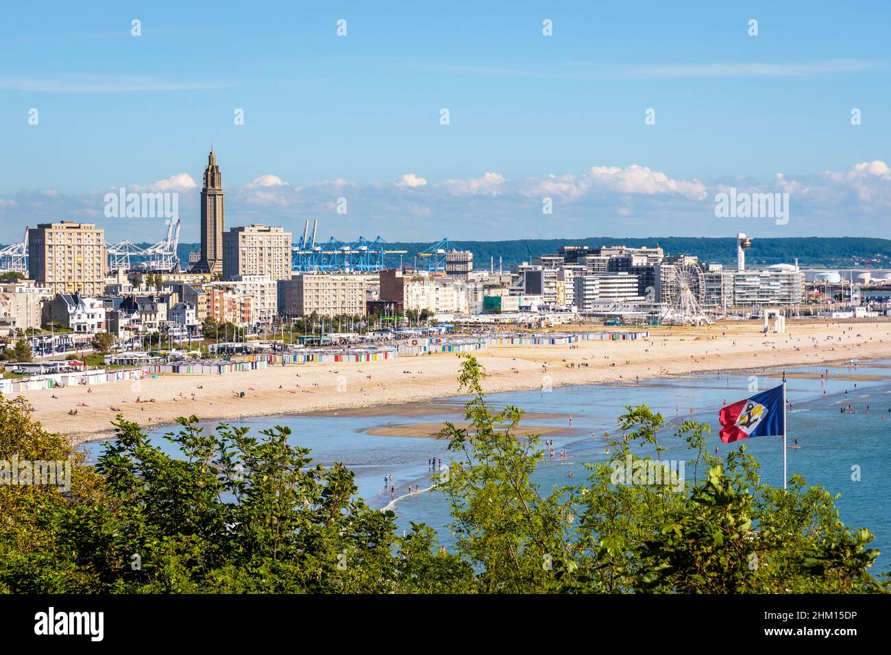 Vista sul lungomare di le Havre, Francia. Foto Stock