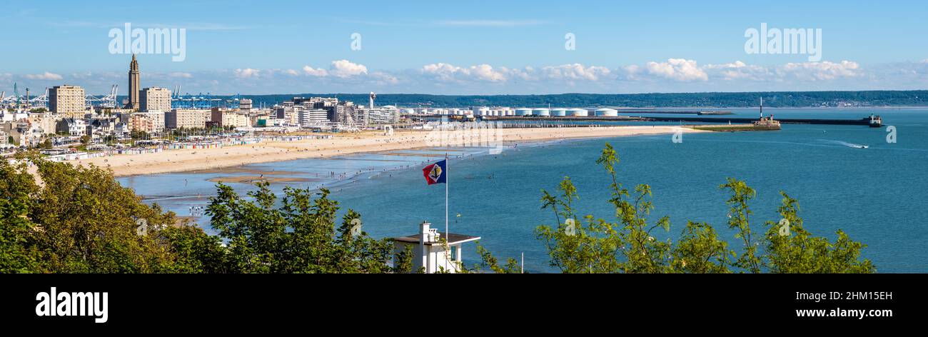 Vista sul lungomare di le Havre, Francia. Foto Stock