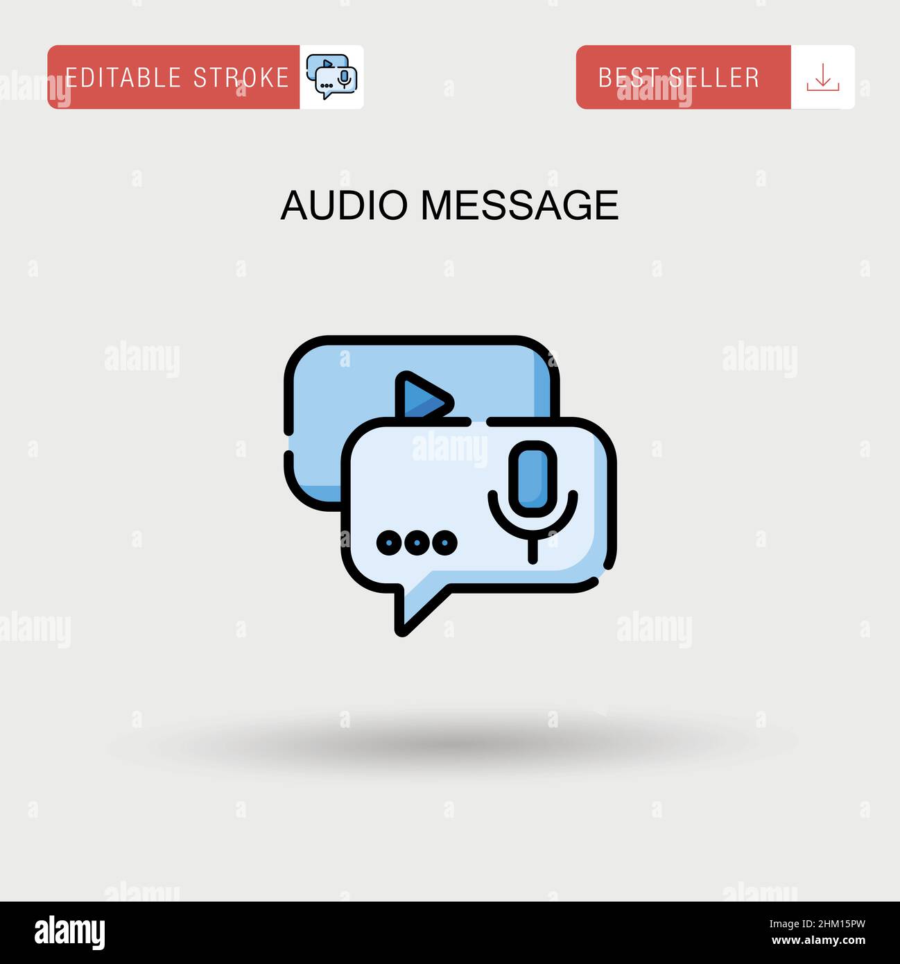 Messaggio audio icona vettore semplice. Illustrazione Vettoriale