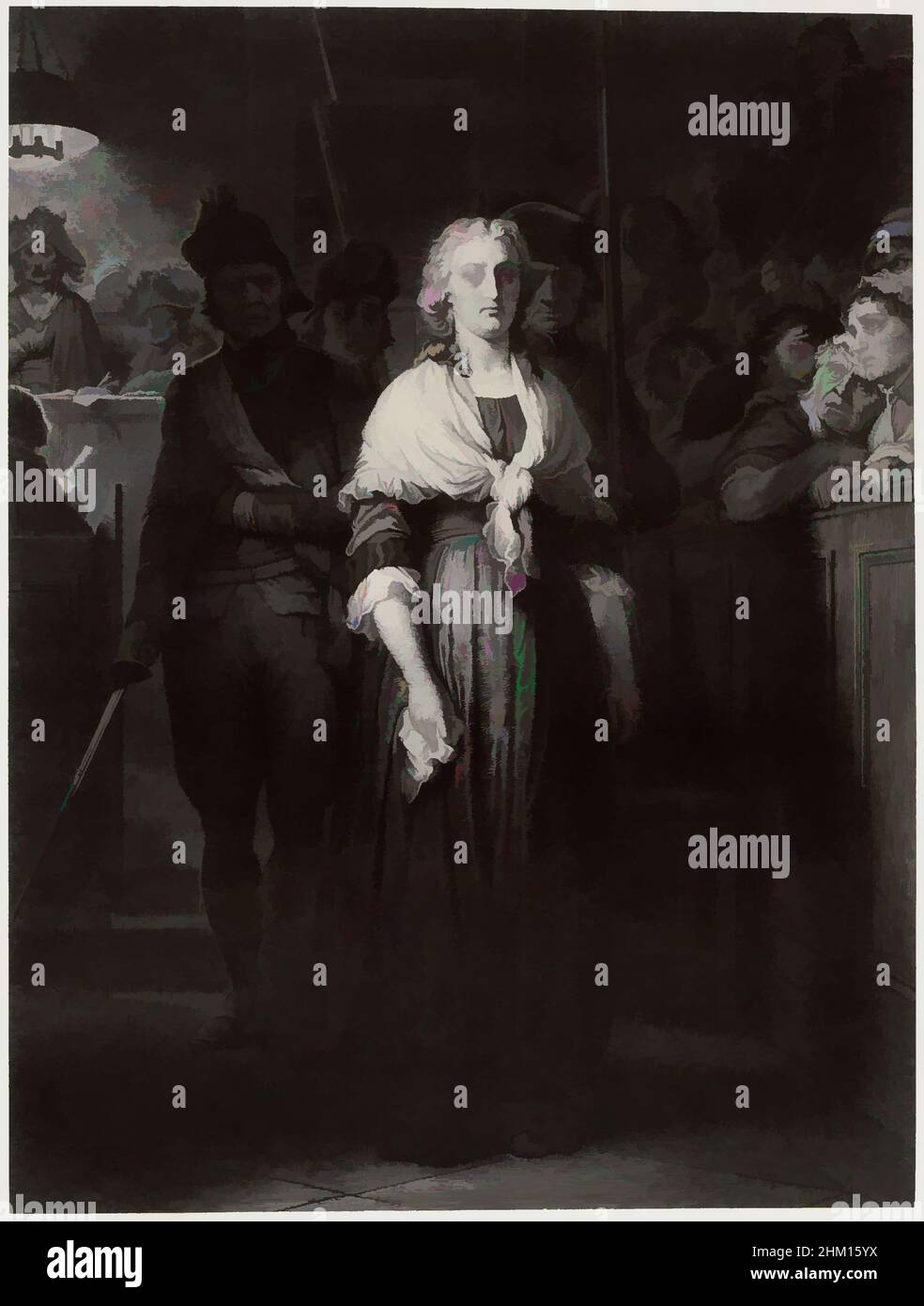 Arte ispirata dalla fotoreproduzione di una stampa dopo un dipinto della condanna di Maria Antonietta di Paul Delaroche, Maria Antonietta après sa Condamnation, Robert Jefferson Bingham, Alphonse Francois, Parigi, c. 1853 - in o prima del 1858, carta, stampa albume, incisione, altezza 161, Opere classiche modernizzate da Artotop con un tocco di modernità. Forme, colore e valore, impatto visivo accattivante sulle emozioni artistiche attraverso la libertà delle opere d'arte in modo contemporaneo. Un messaggio senza tempo che persegue una nuova direzione selvaggiamente creativa. Artisti che si rivolgono al supporto digitale e creano l'NFT Artotop Foto Stock