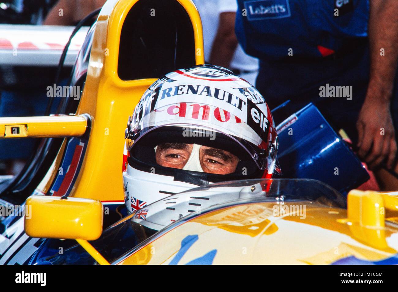 Nigel Mansell, Formula 1, Gran Premio di Germania al Hockenheimring il 28 luglio 1991, Team Williams-Renault, CAR FW14, motore Renault RS3 3,5 Foto Stock