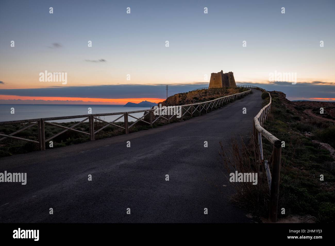 Mesa Rollan torre difensiva, Almeria, Spagna. Foto Stock