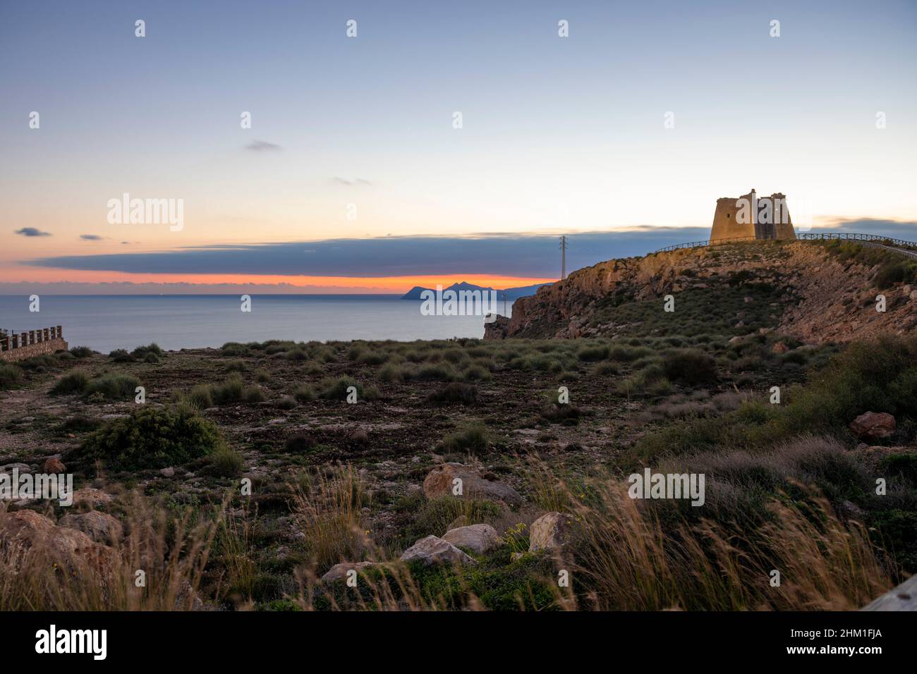 Mesa Rollan torre difensiva, Almeria, Spagna. Foto Stock