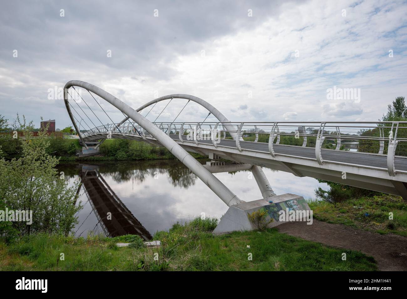 Dalmarnock Smart Bridge, Clyde Gateway, Shawfield Glasgow. Foto Stock