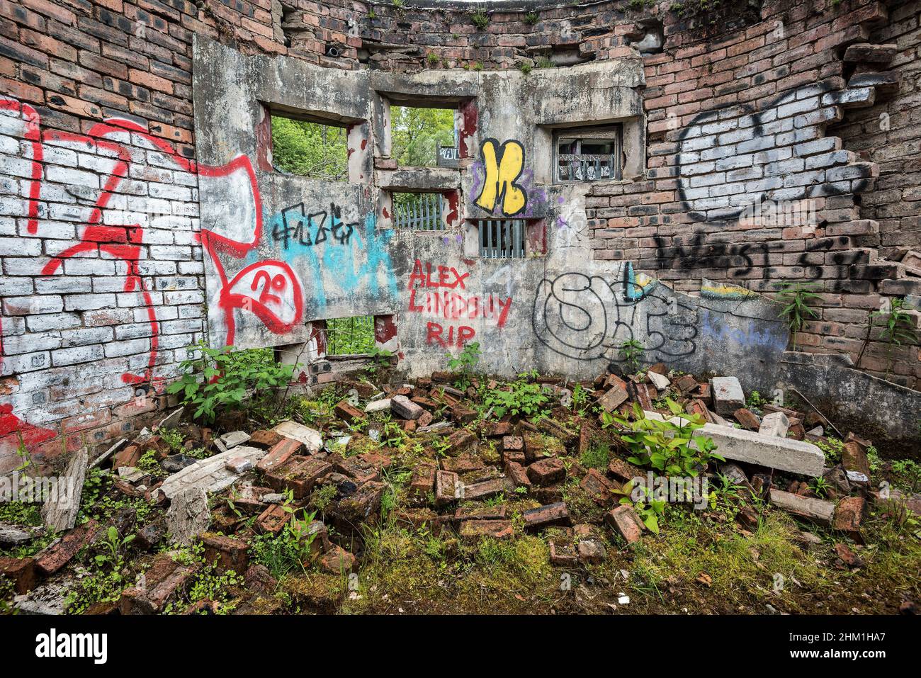 Dereligere Un edificio in stile brutalista e un ex centro di formazione dei preti, il St Peter's Seminary a Cardross, Argyll and Bute, Scozia Foto Stock