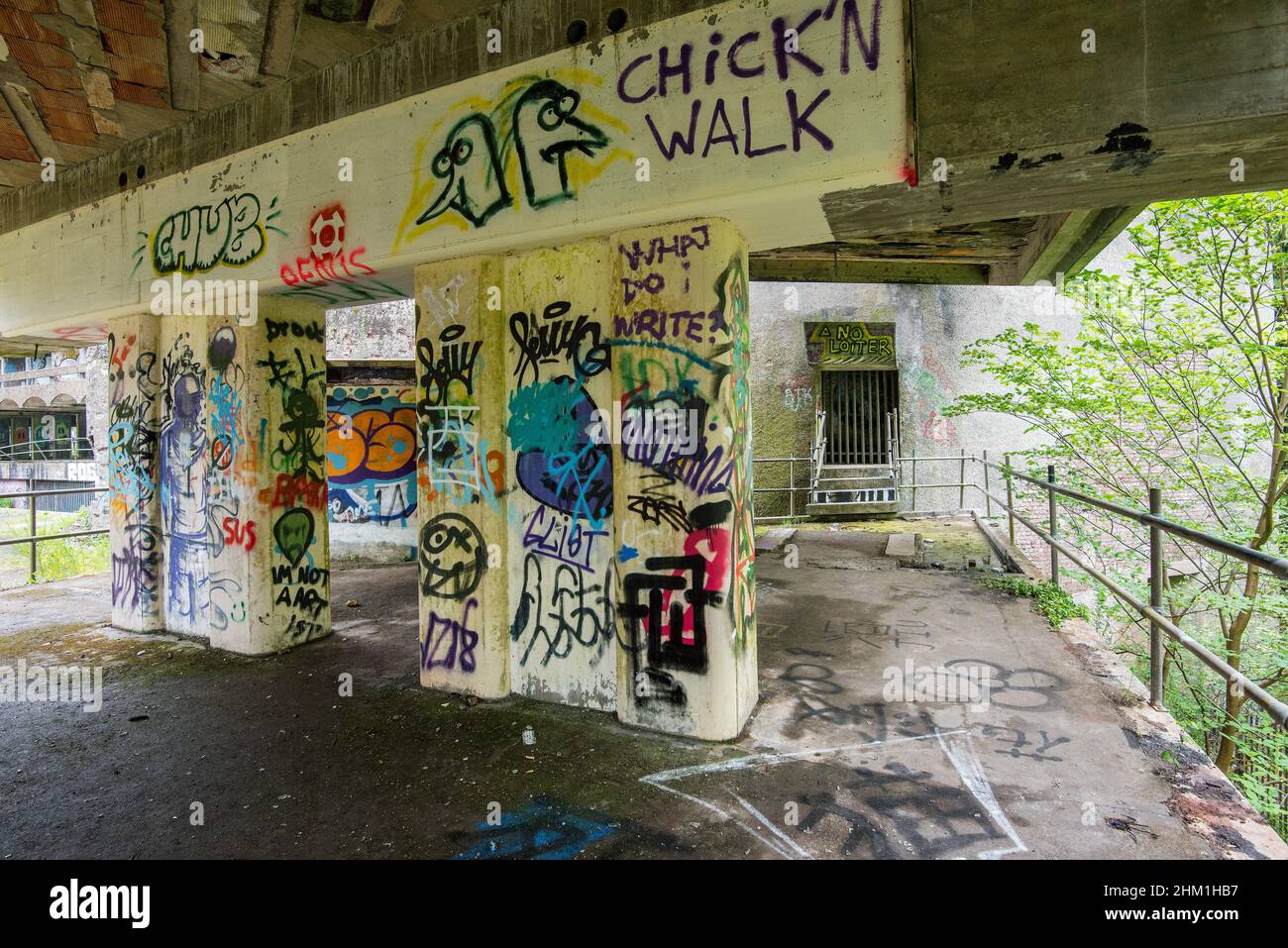Dereligere Un edificio in stile brutalista e un ex centro di formazione dei preti, il St Peter's Seminary a Cardross, Argyll and Bute, Scozia Foto Stock