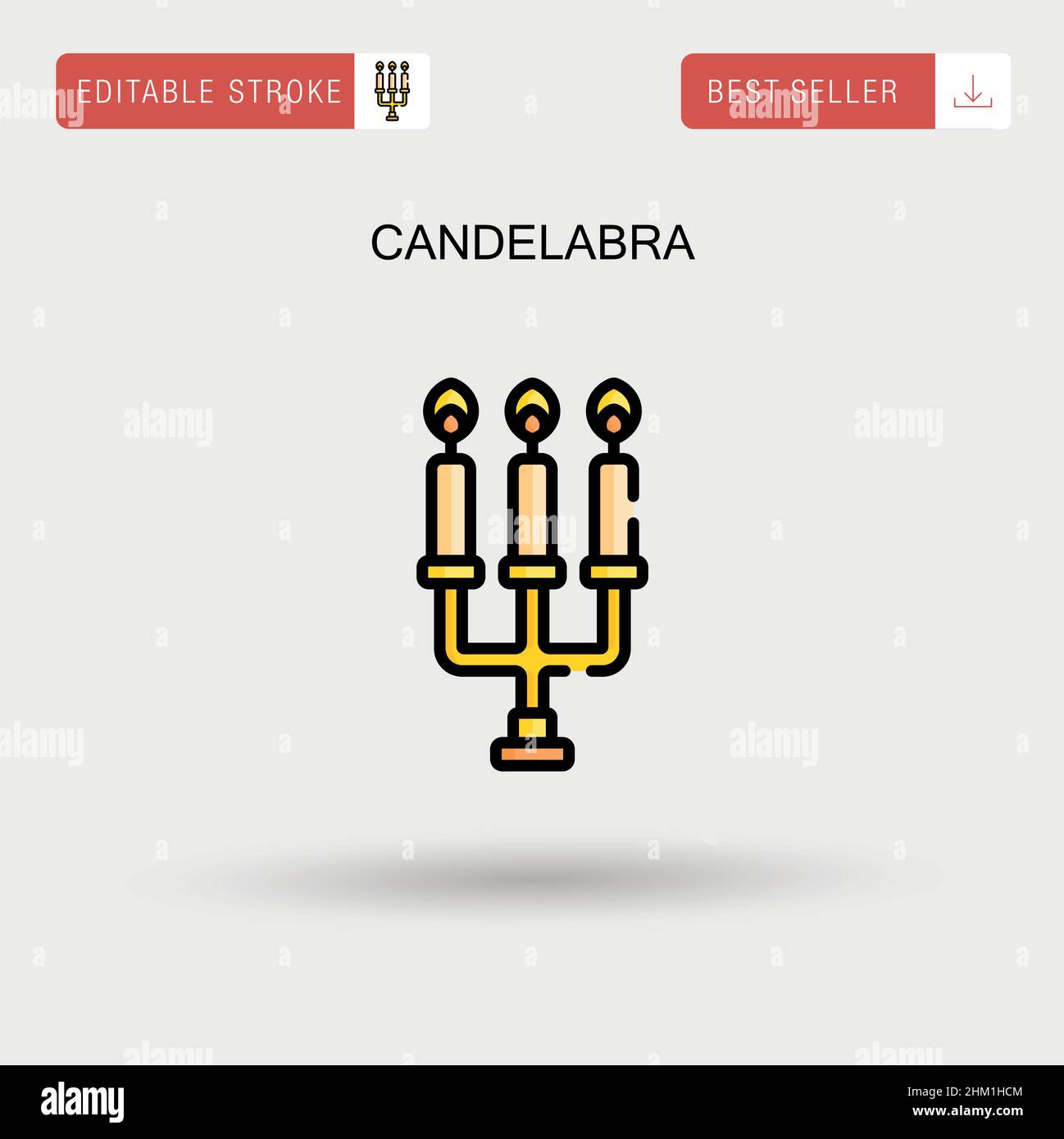 Icona vettoriale semplice di candelabra. Illustrazione Vettoriale