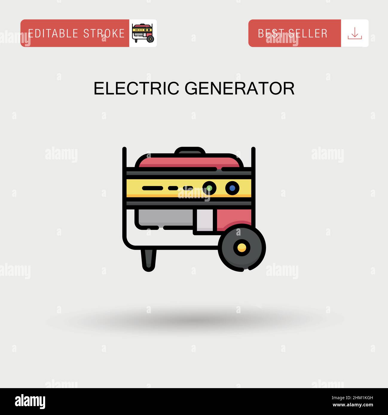 Generatore elettrico semplice icona vettoriale. Illustrazione Vettoriale