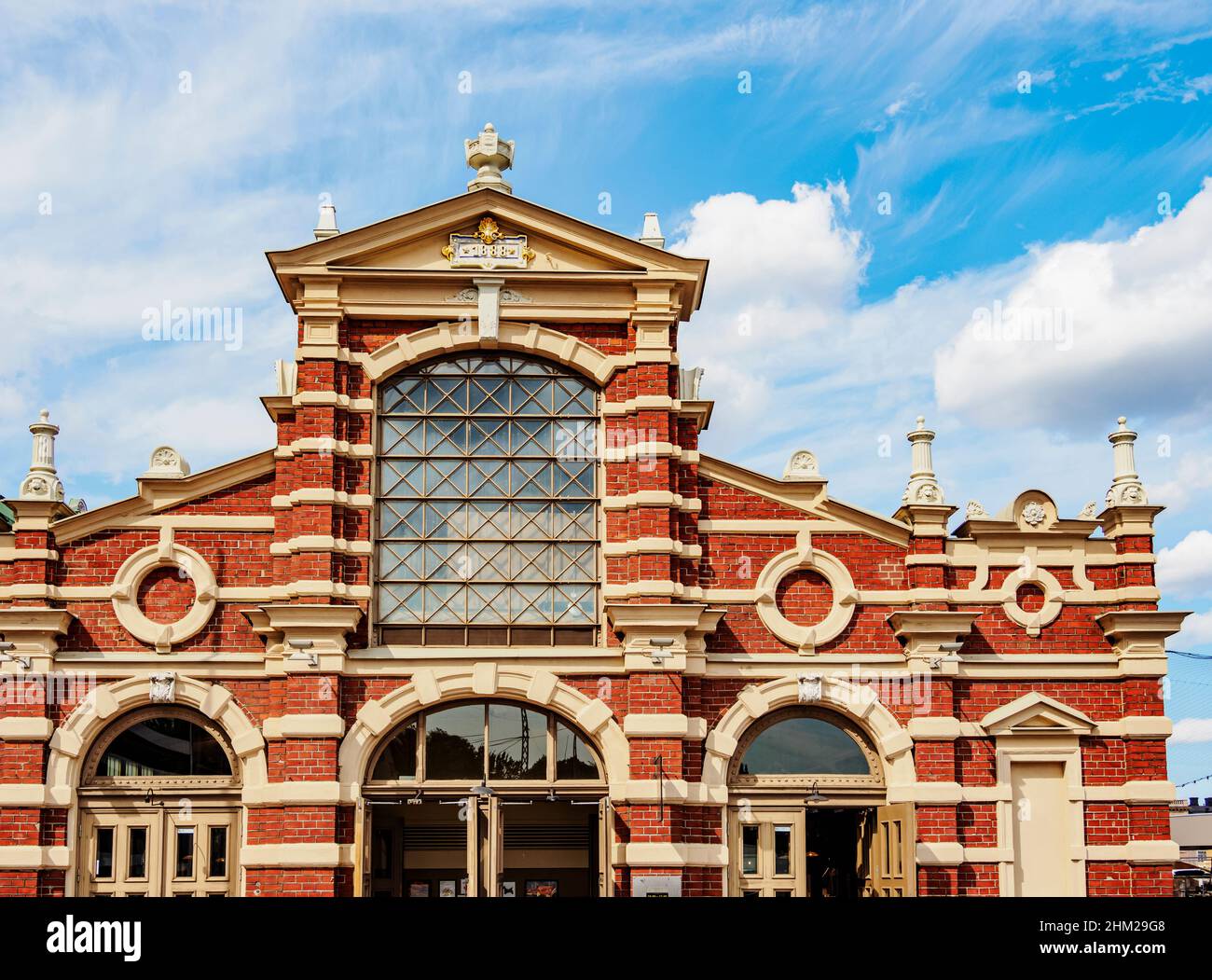 Mercato Hall, vista dettagliata, Helsinki, Contea di Uusimaa, Finlandia Foto Stock