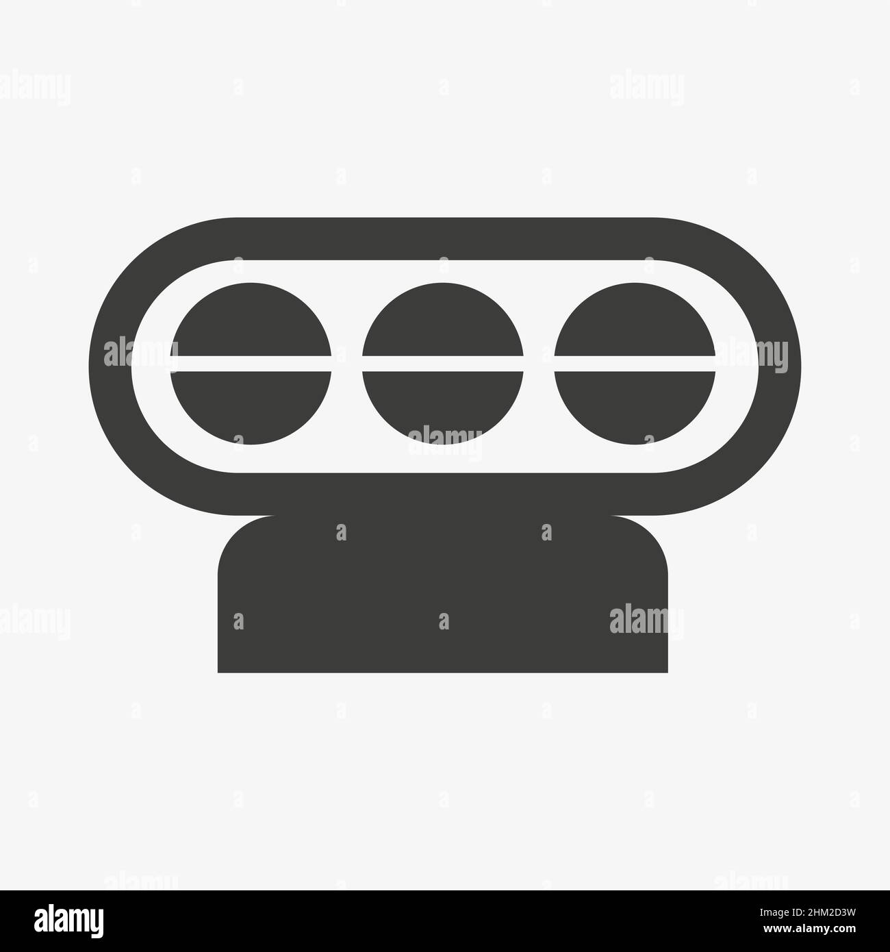 Icona nera del ventilatore del sovralimentatore su sfondo bianco Illustrazione Vettoriale