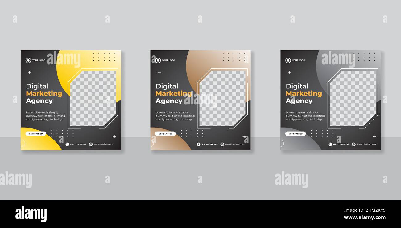 Modello di post sui social media per il marketing aziendale digitale Illustrazione Vettoriale