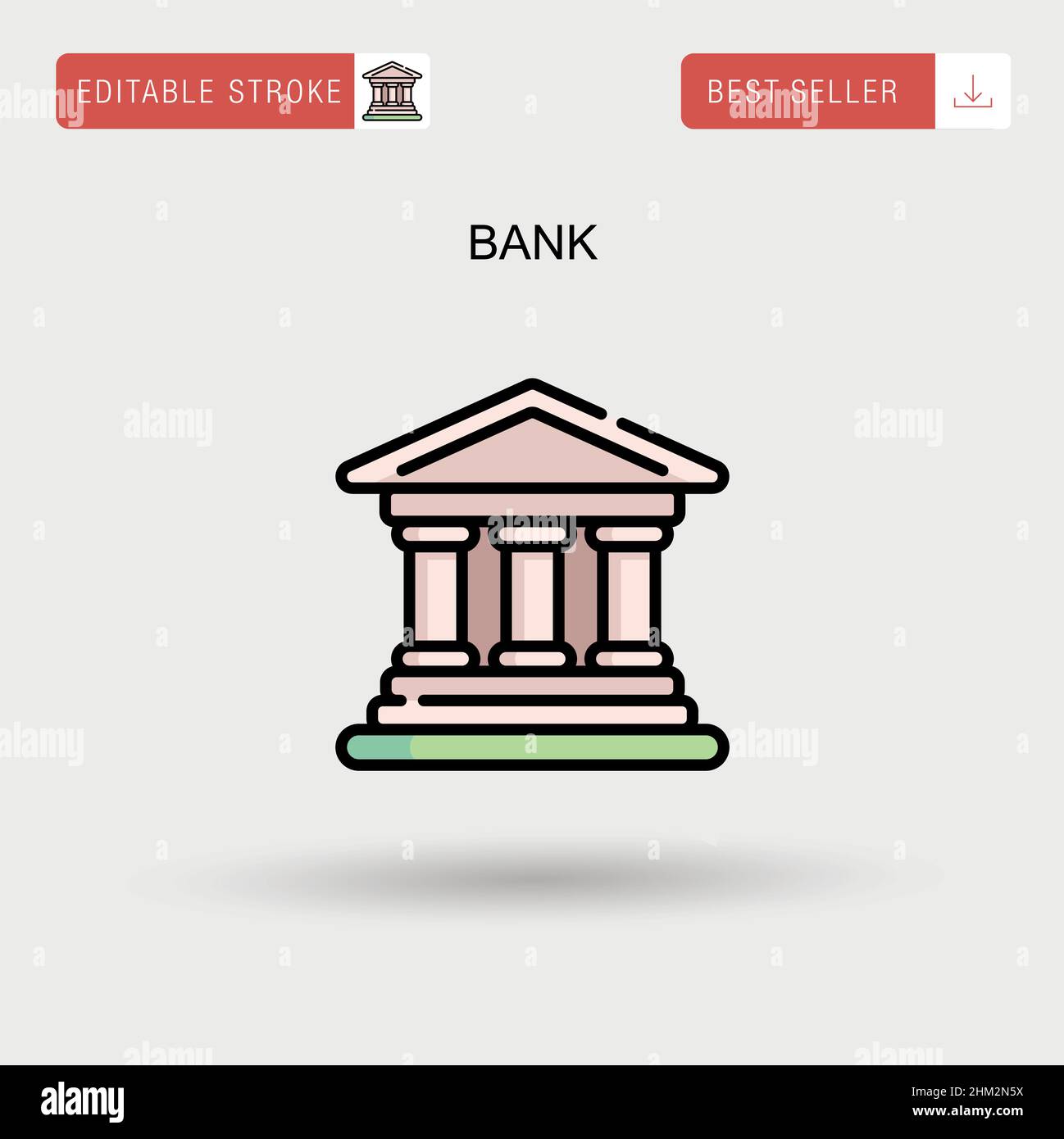 Icona vettore Banca semplice. Illustrazione Vettoriale