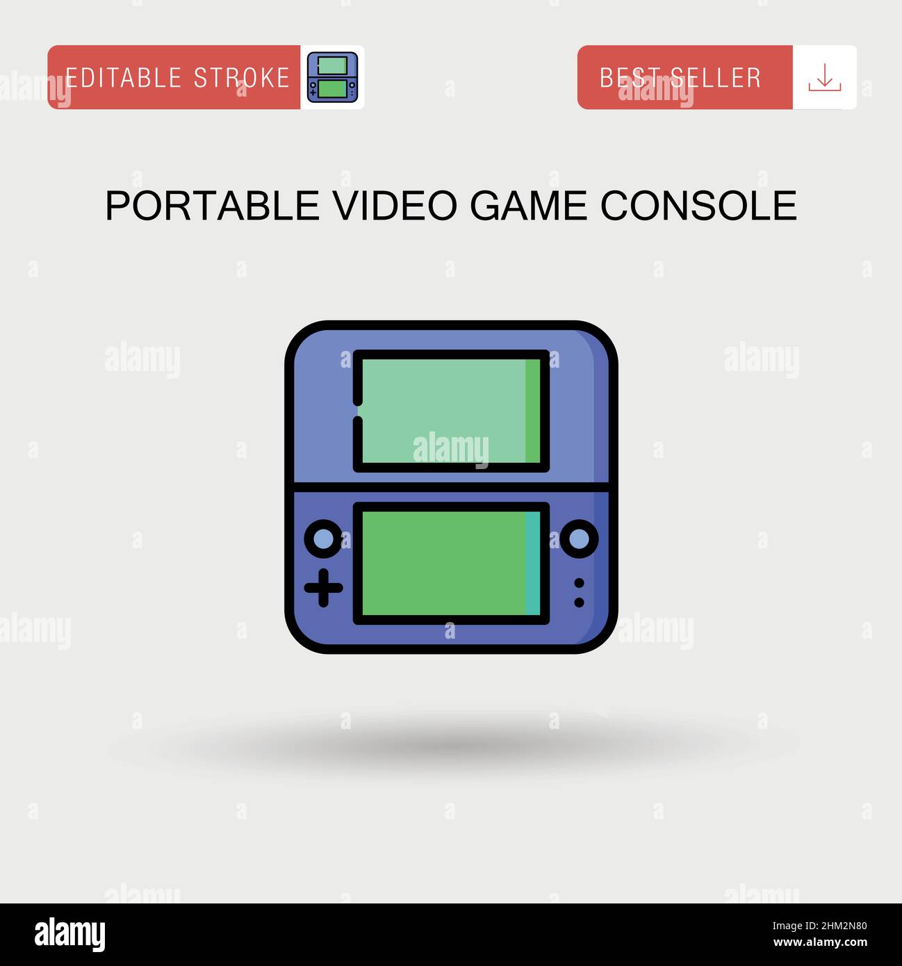 Console di videogiochi portatile semplice icona vettoriale. Illustrazione Vettoriale