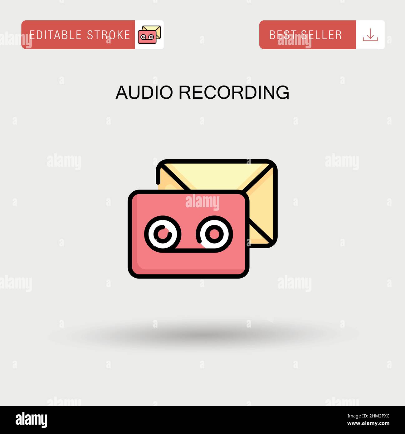 Semplice icona vettoriale per la registrazione audio. Illustrazione Vettoriale