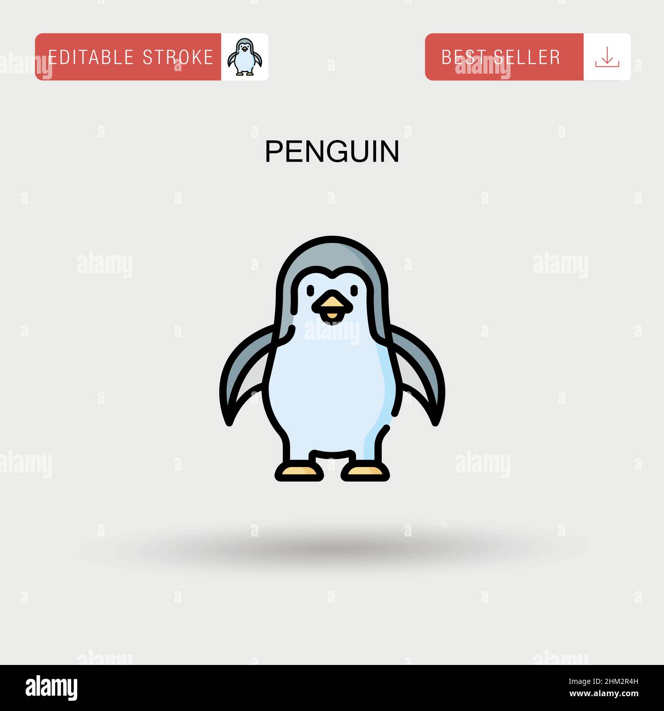 Penguin semplice vettore icona. Illustrazione Vettoriale