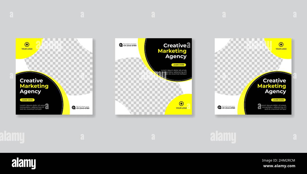 Modello di post sui social media per il marketing aziendale digitale. Illustrazione Vettoriale