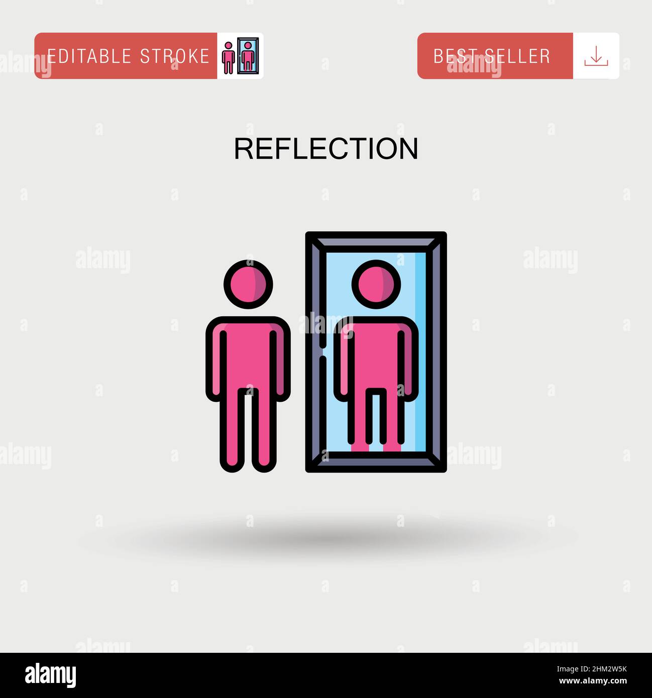 Icona del vettore semplice di riflessione. Illustrazione Vettoriale
