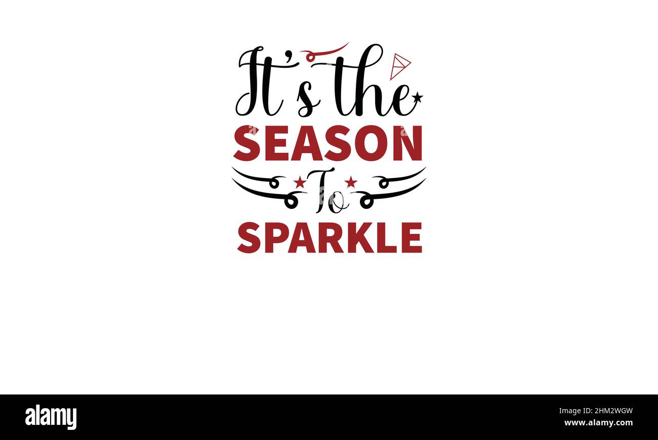 è la stagione della scintillante modello vettoriale di testo in monogramma t shirt del nuovo anno Illustrazione Vettoriale