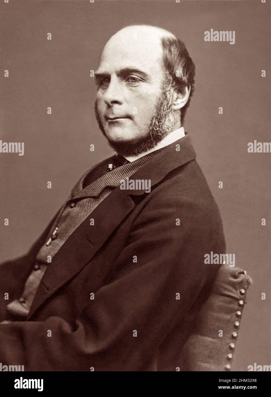 Sir Francis Galton, FRS FRAI (1822–1911), è stato un . Geografo, inventore, meteorologo, protogenetico, psicometrista e sostenitore del Darwinismo sociale, dell'eugenetica e del razzismo scientifico. Foto Stock