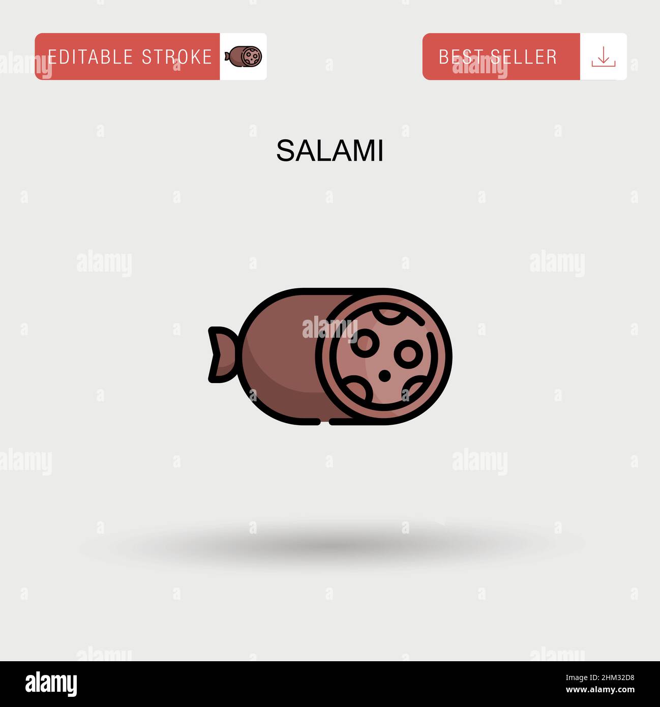 Icona di Salami Simple Vector. Illustrazione Vettoriale