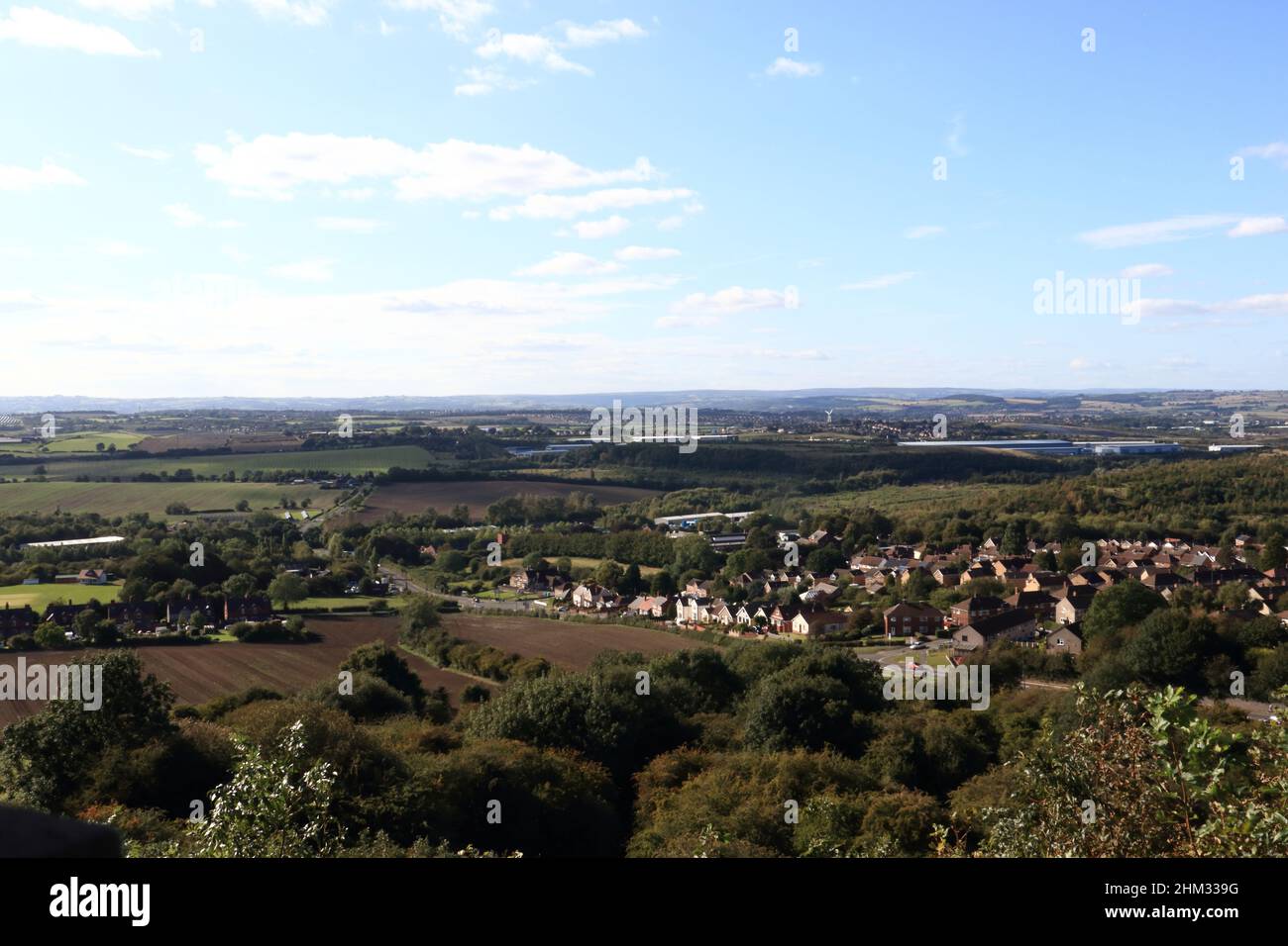 Vista dal castello di Bolsover, Bolsover, Derbyshire, Inghilterra, Regno Unito Foto Stock