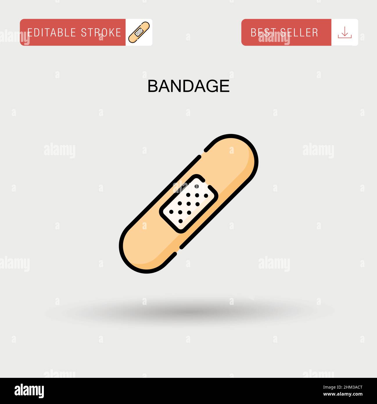 Icona vettore bendaggio semplice. Illustrazione Vettoriale