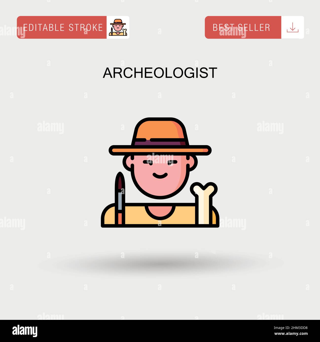 Archeologo semplice icona vettoriale. Illustrazione Vettoriale