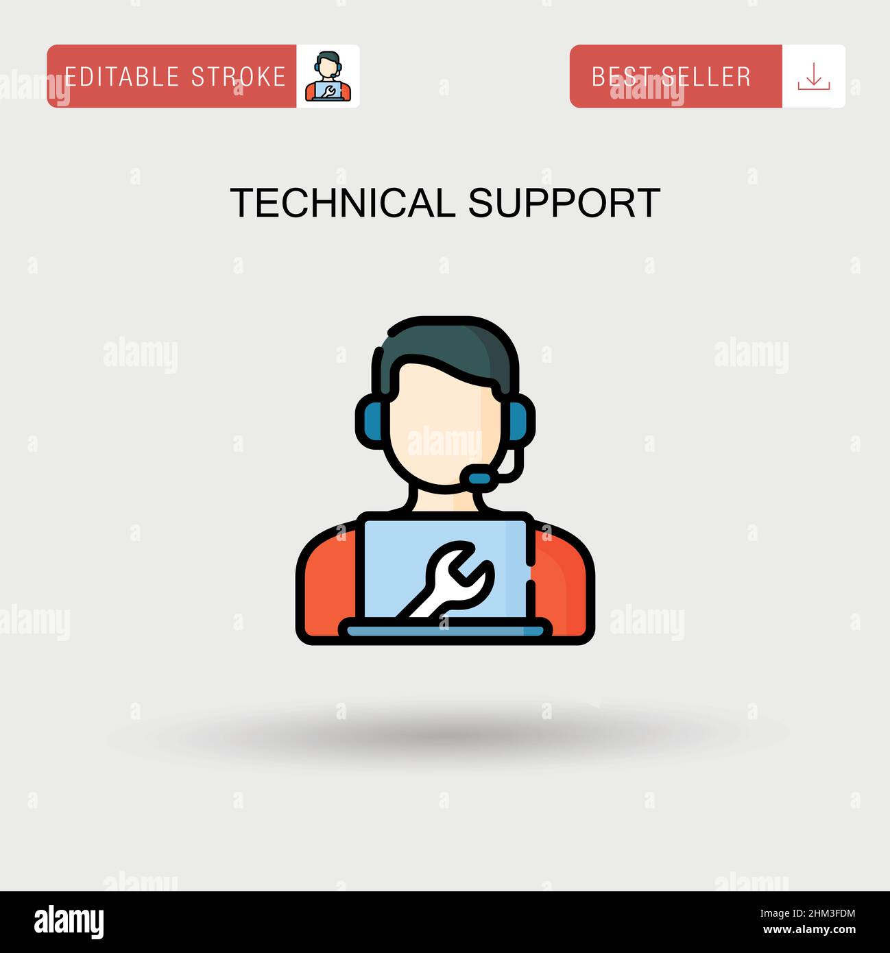 Supporto tecnico icona vettore semplice. Illustrazione Vettoriale