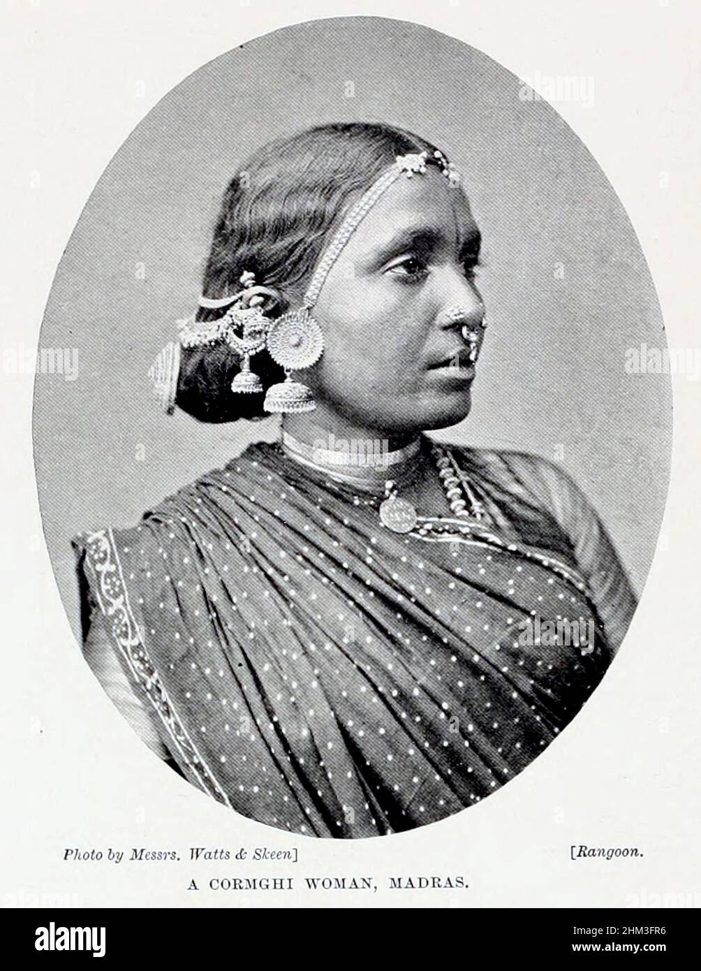 Una donna di Cormghi, Madras (Chennai, Tamil Nadu, India) dal libro 'le razze viventi dell'umanità ' Vol 1 di Henry Neville Hutchinson, redattori John Walter Gregory, e Richard Lydekker, Editore: Londra, Hutchinson & co 1901 Foto Stock