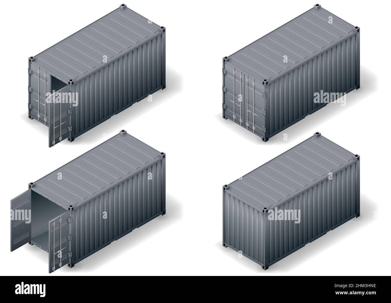 Set contenitore isometrico 2 Illustrazione Vettoriale