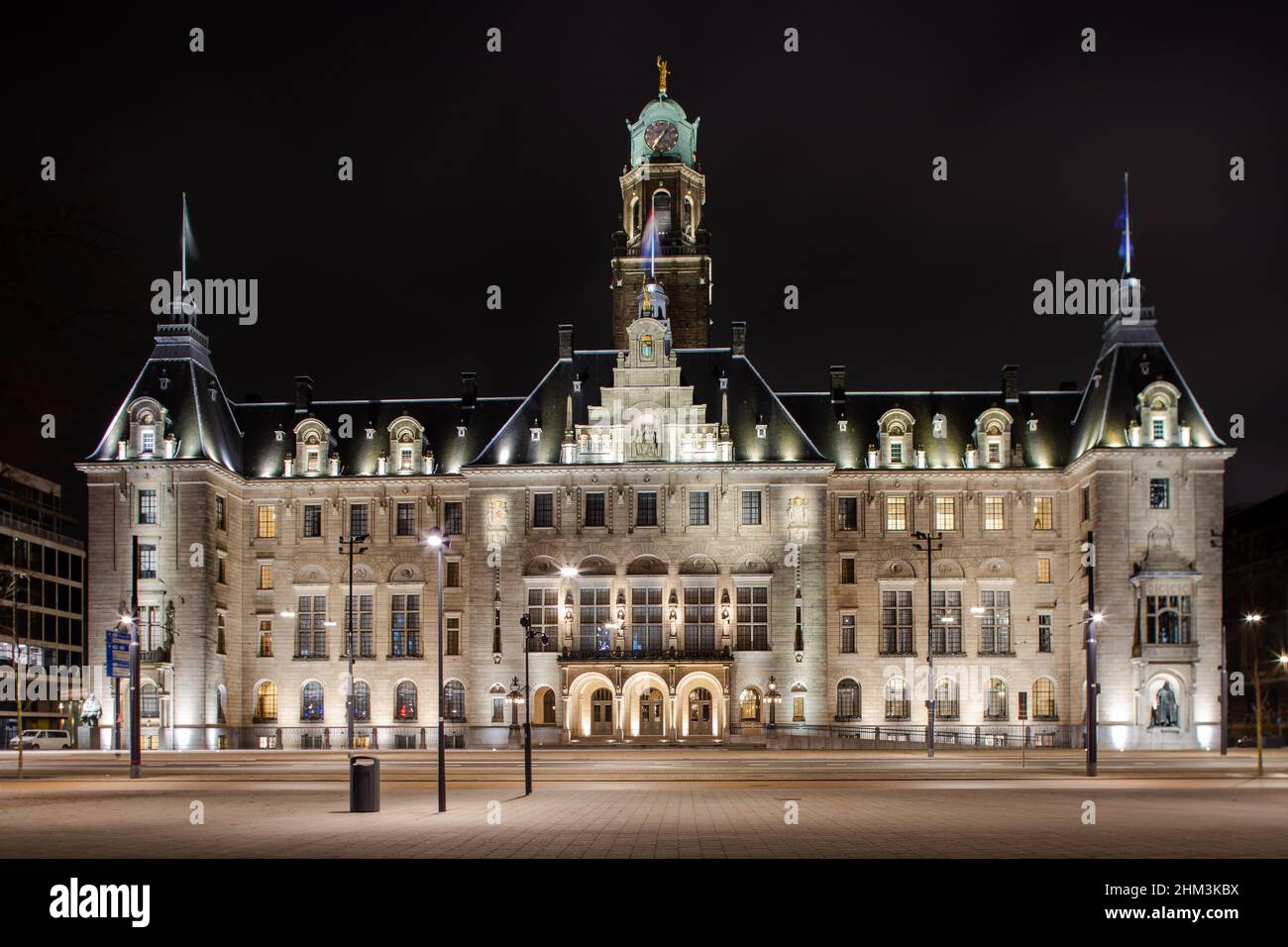 Il monumentale Stadhuis (Municipio, Municipio) di Rotterdam, Paesi Bassi Foto Stock