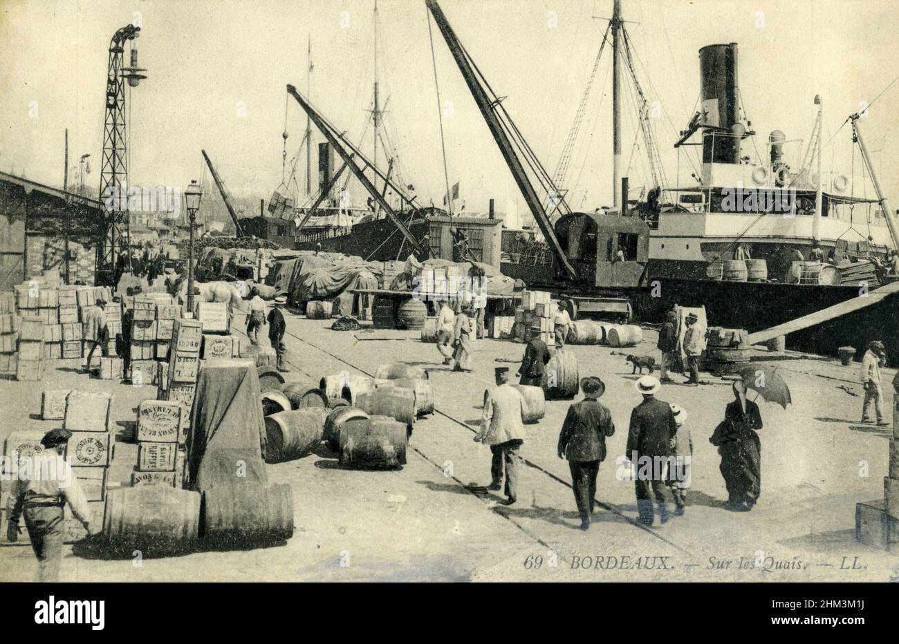 Les quais a Bordeaux vers 1900 Foto Stock