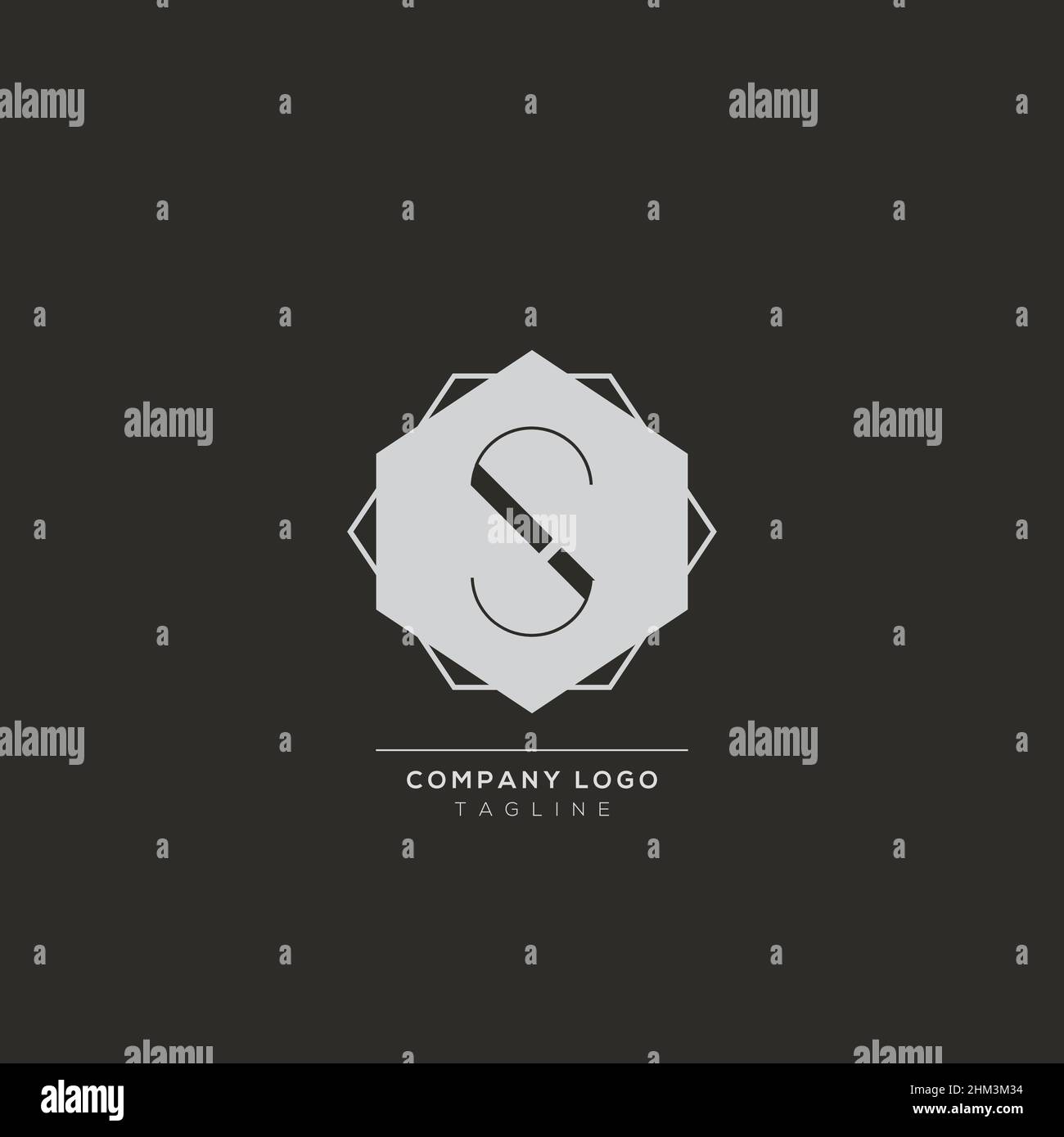 S logo design Concept con sfondo. Lettera dell'icona del monogramma creativo minimo basata iniziale. Moderno design vettoriale a forma di alfabeto di lusso. Illustrazione Vettoriale