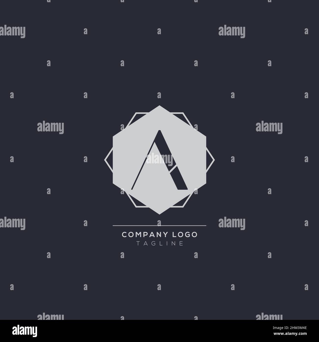 Un logo design concept con sfondo. Lettera dell'icona del monogramma creativo minimo basata iniziale. Moderno design vettoriale a forma di alfabeto di lusso. Illustrazione Vettoriale