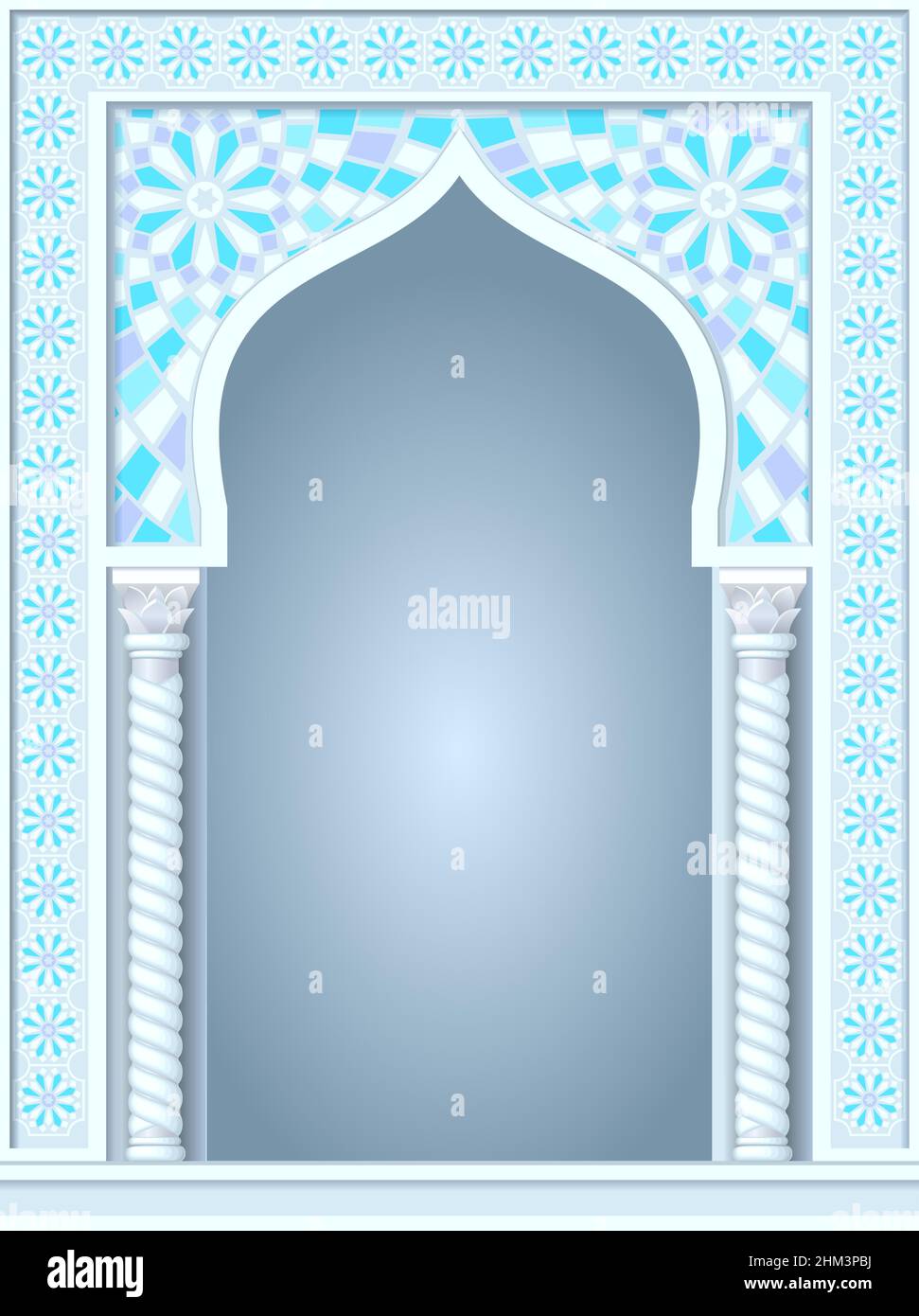 Arco architettonico in arabo o in altro stile orientale, ingresso Illustrazione Vettoriale