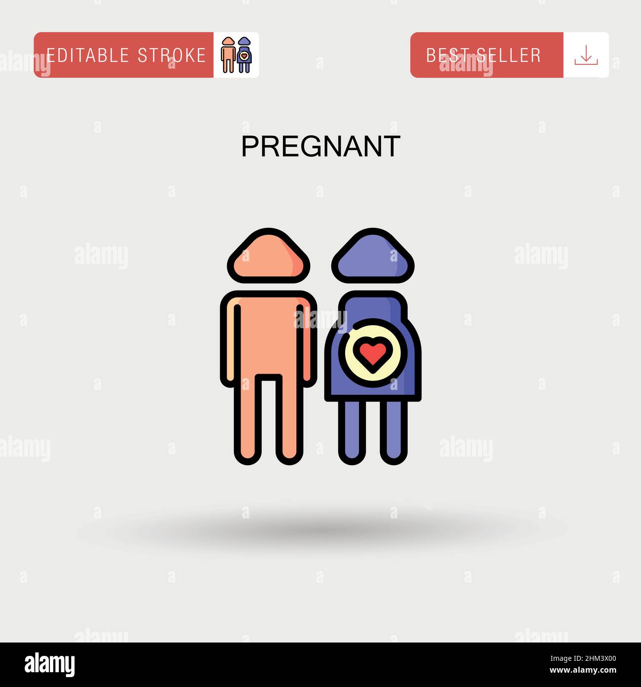Icona vettore semplice gravida. Illustrazione Vettoriale