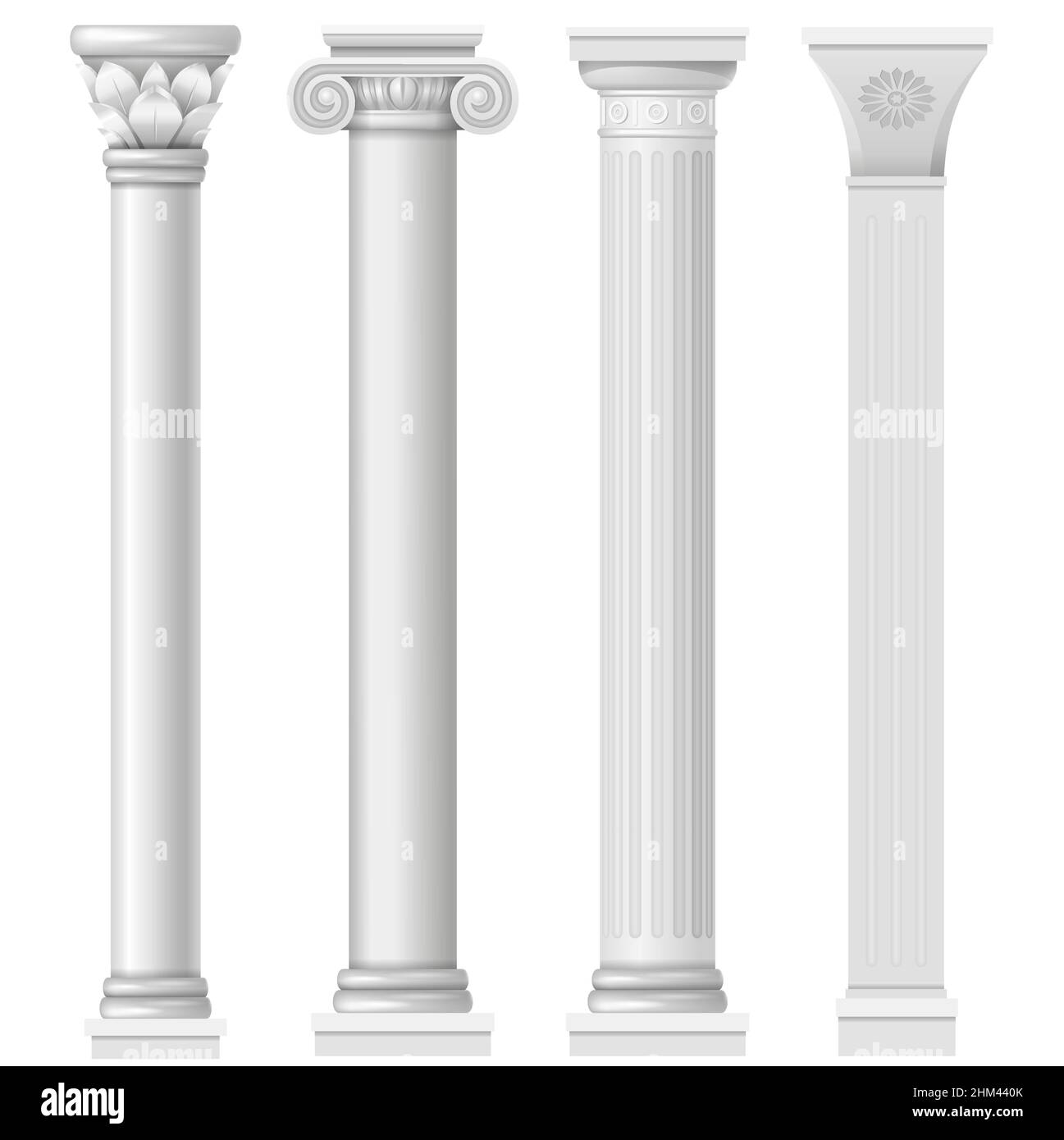 Colonne classiche bianche antiche in grafica vettoriale Illustrazione Vettoriale