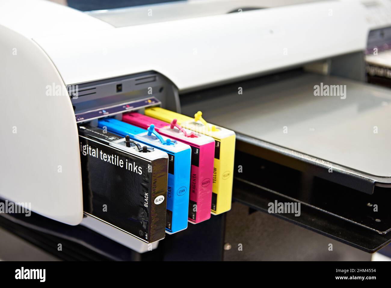 Cartucce a colori per stampanti per tessuti Foto Stock