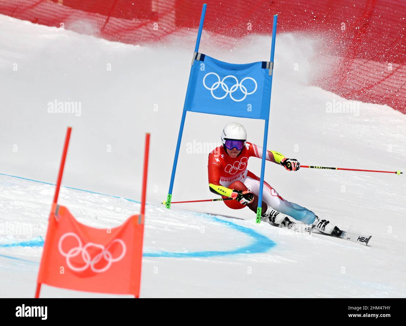 Pechino, Cina. 7th Feb 2022. Lara Gut-Behrami della Svizzera compete durante lo Sci Alpino Donna Giant Slalom presso il National Alpine Ski Center nel distretto di Yanqing, Pechino, capitale della Cina, 7 febbraio 2022. Credit: Zhang Chenlin/Xinhua/Alamy Live News Foto Stock