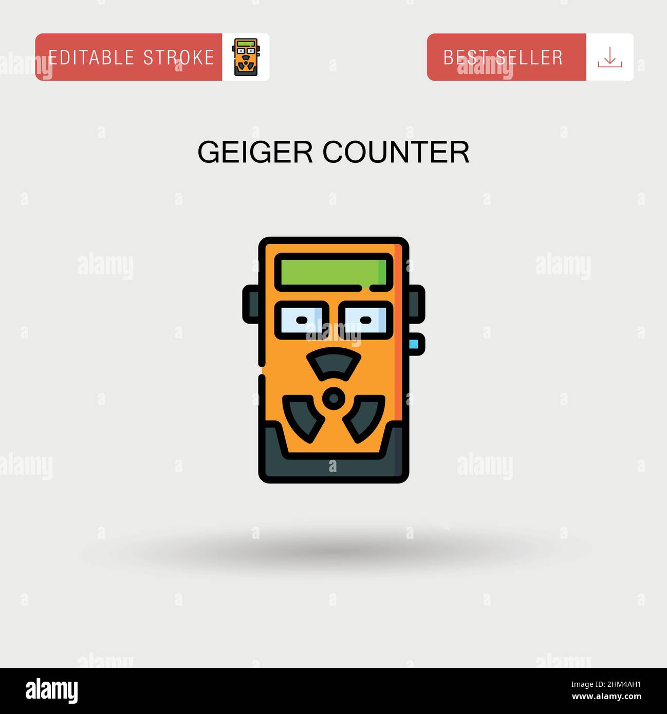 Contatore Geiger semplice icona vettoriale. Illustrazione Vettoriale