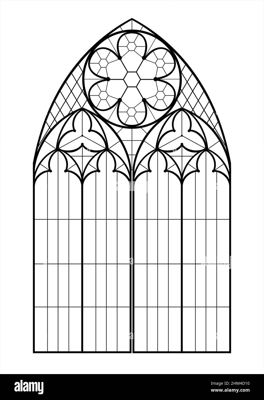 Finestra o arco di cancello gotico medievale realistico. Sfondo o trama. Elemento architettonico. Forgiatura Illustrazione Vettoriale