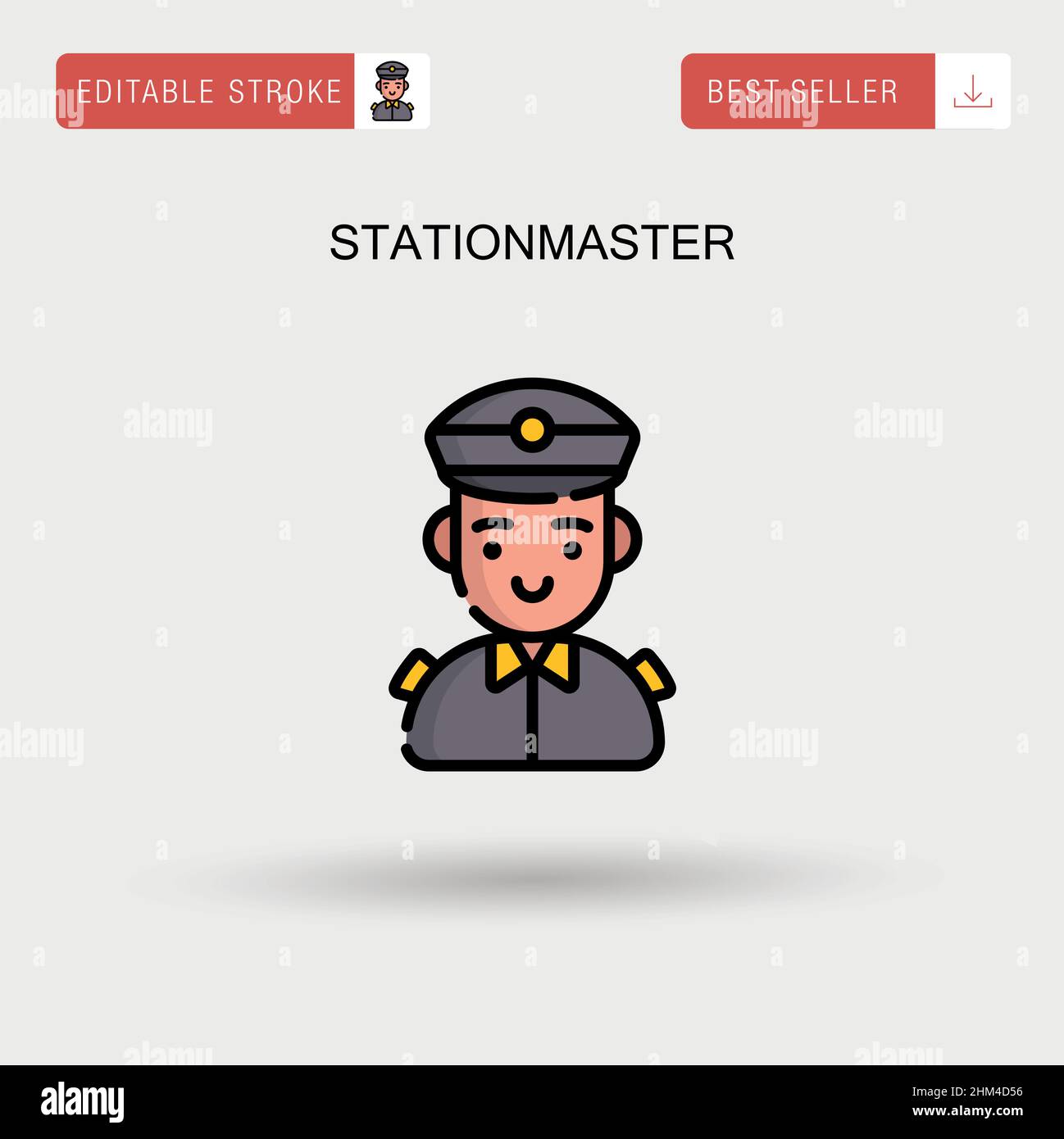 Icona vettore semplice Stationmaster. Illustrazione Vettoriale