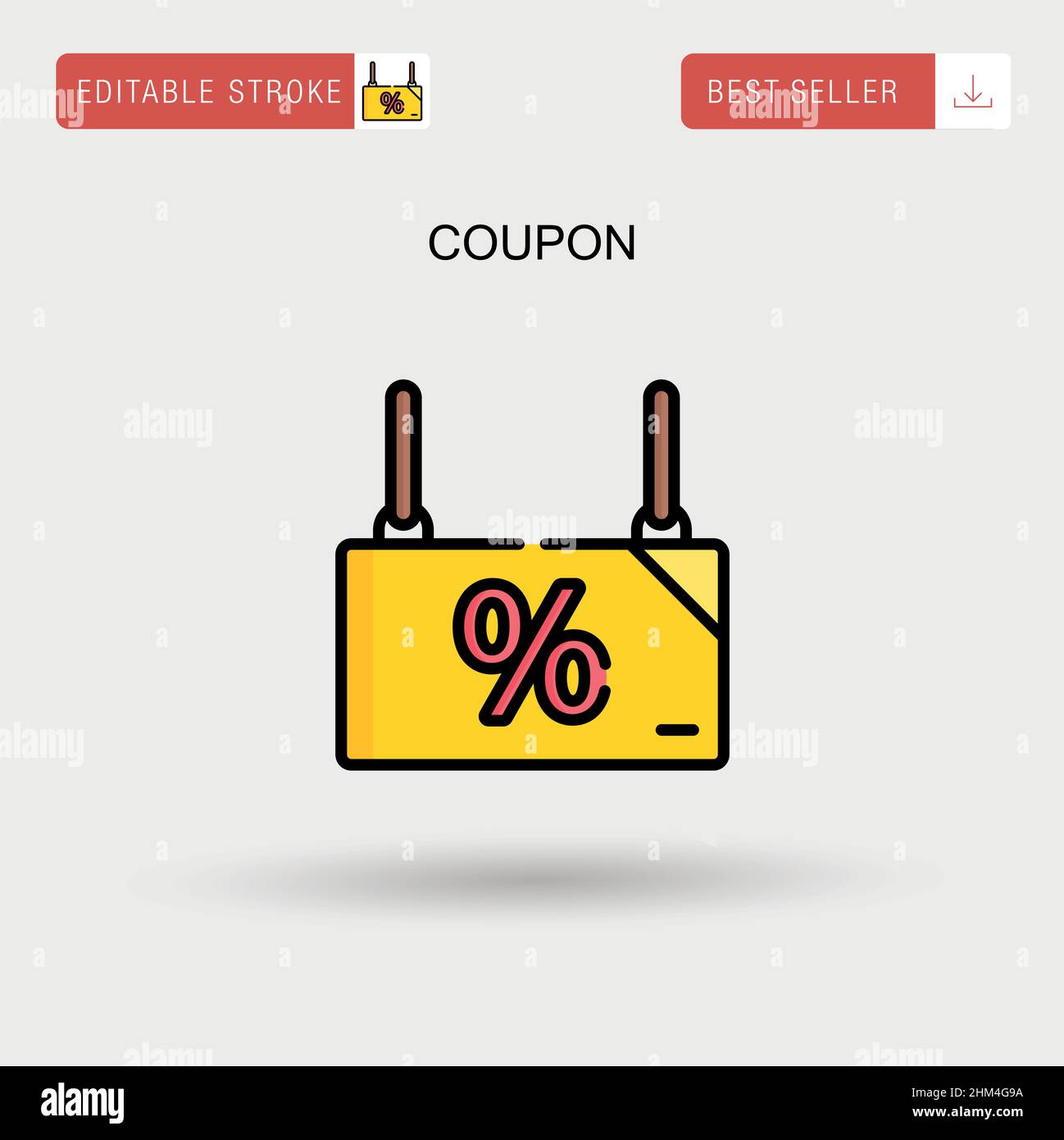 Icona vettore semplice coupon. Illustrazione Vettoriale