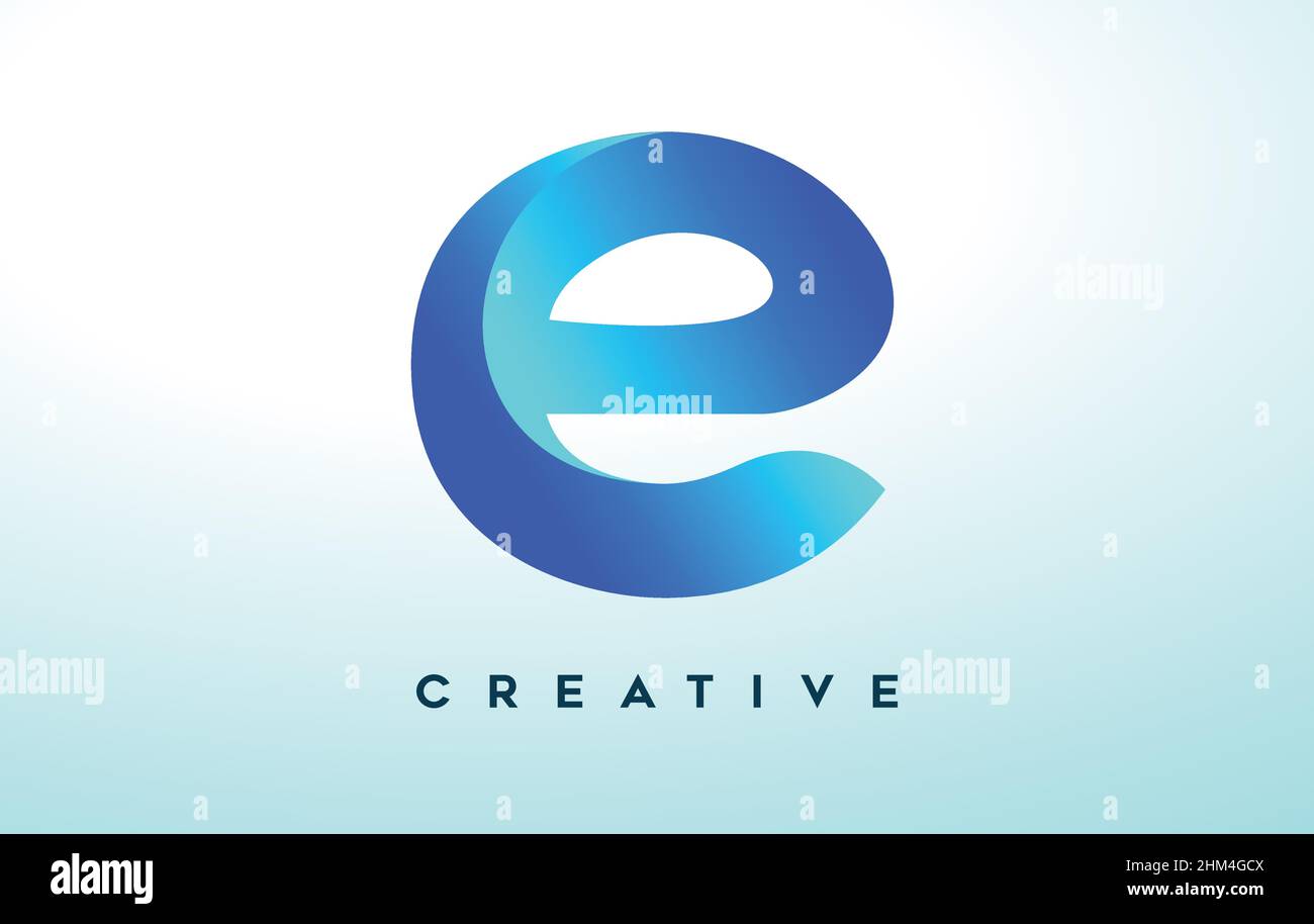 Logo Blue e Letter Design con aspetto stilizzato e Logo Modern Design for Business Company. Logo icona e in colori blu e Creative Shape Vector. Illustrazione Vettoriale