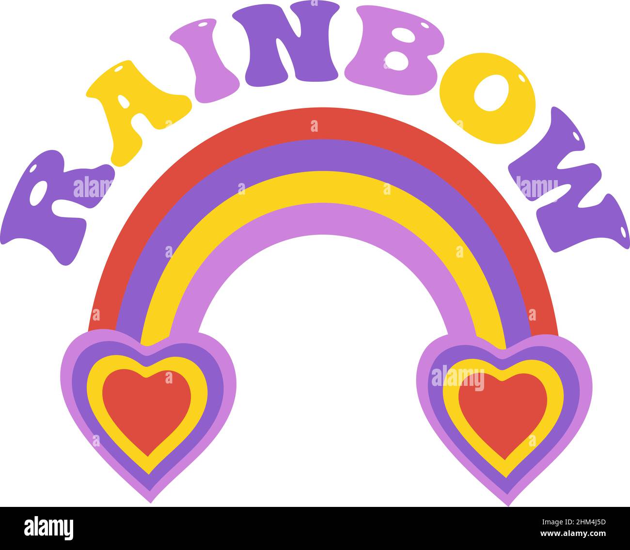 Slogan tipografico rainbows per la stampa di t shirt, disegno grafico tee. Hippie testo di orologio per il vostro disegno. Illustrazione vettoriale Illustrazione Vettoriale