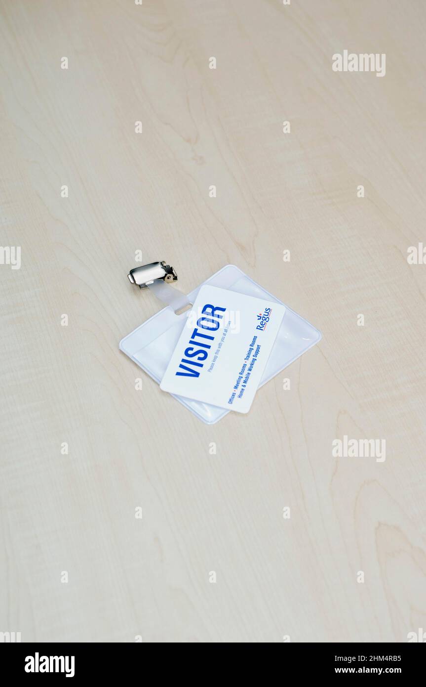 High Angle View of A Visitors Pass, Credit:Photoshot Creative / Stuart Cox / Avalon Foto Stock