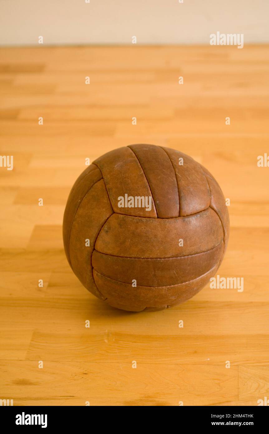 High Angle View of A Leather Football, Credit:Photoshot Creative / Stuart Cox / Avalon Foto Stock