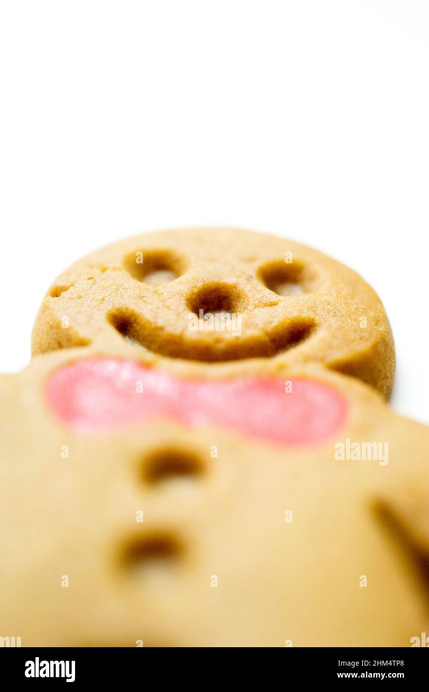 Primo piano di Un cookie uomo di Gingerbread, Credit:Photoshot Creative / Stuart Cox / Avalon Foto Stock